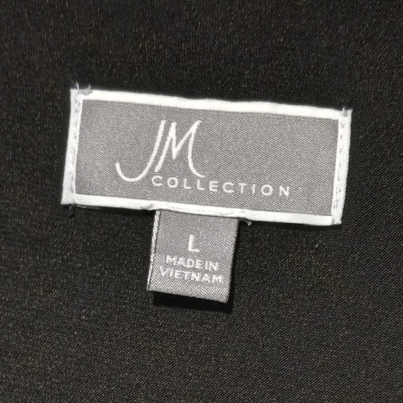 JM Collection EUC Black & Orange Blouse, Large, Sheer Flutter Sleeves - Picture 2 of 7